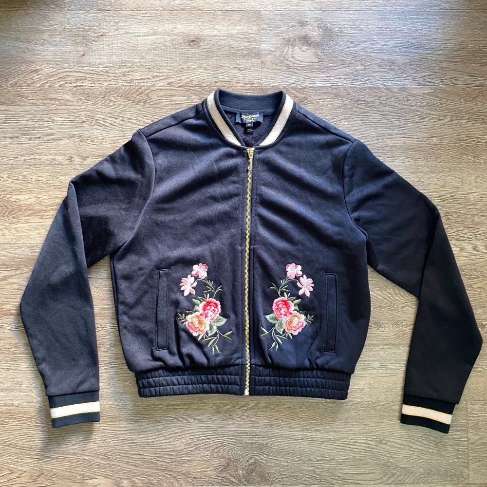 Brand New Juicy Couture Black Label Floral Bomber Jacket – XS